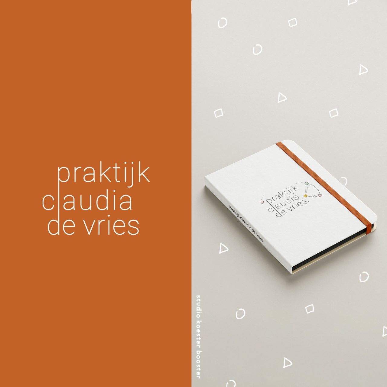 logo praktijk claudia de vries en notebook met gekleurd logo