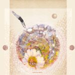 collage met bloemen en vintage foto